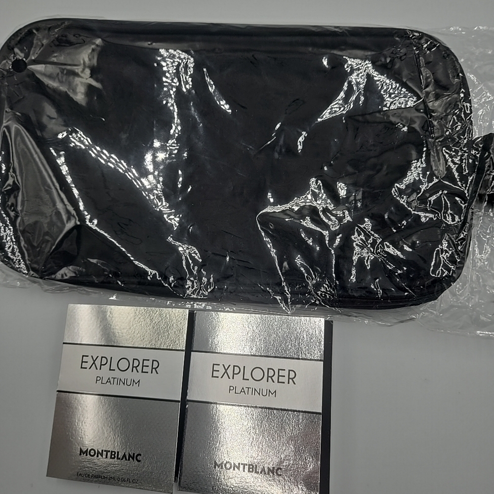UNISEX MONTEBLANC Travel POUCH Bag. Polyester New. Including 2 Cologne Samples